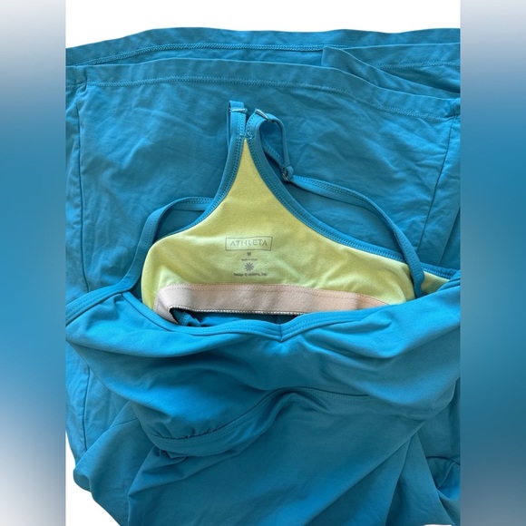 Athleta Women’s Medium Shorebreak Swim Dress Beach Summer Teal Racerback - Picture 4 of 8